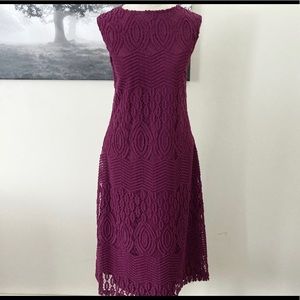 Sharagano Lace Sheath Cocktail Dress